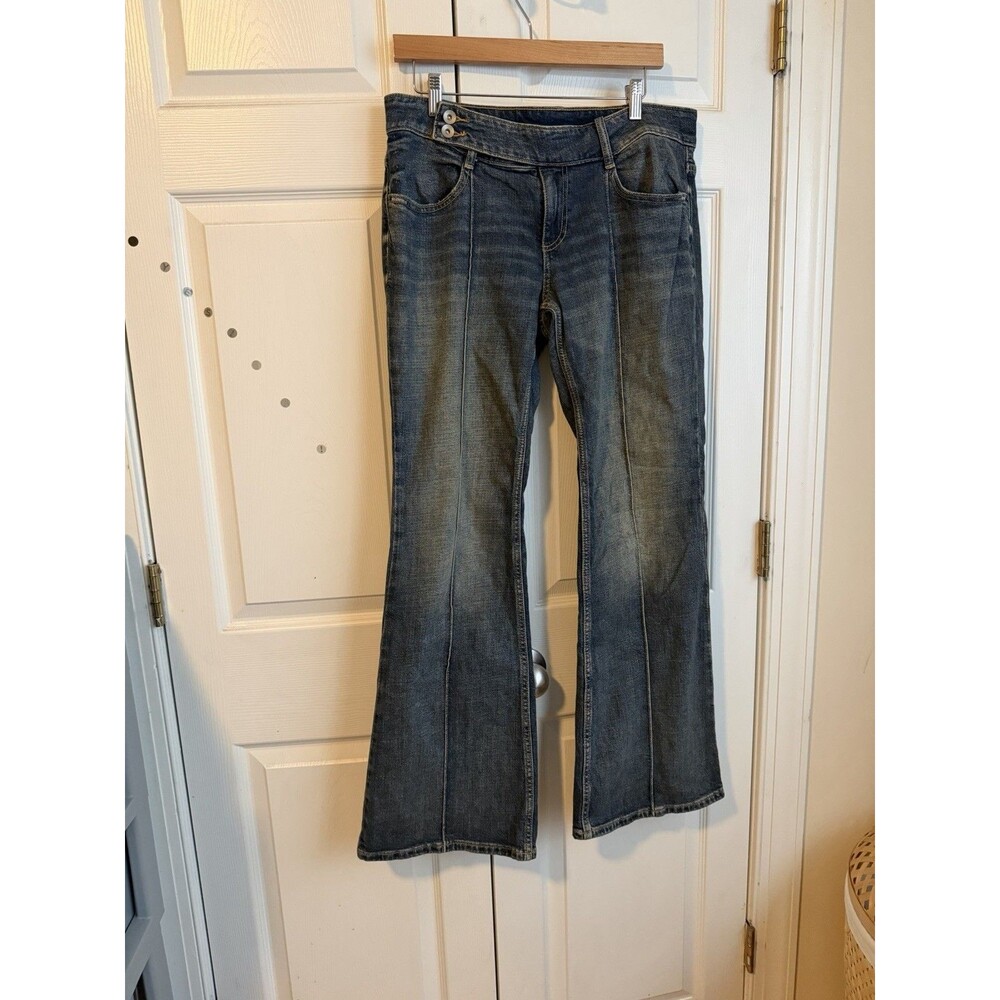 Zara Size 8 Bootcut Jeans Womens Blue Med Wash Mid Rise Slim Stretch Denim